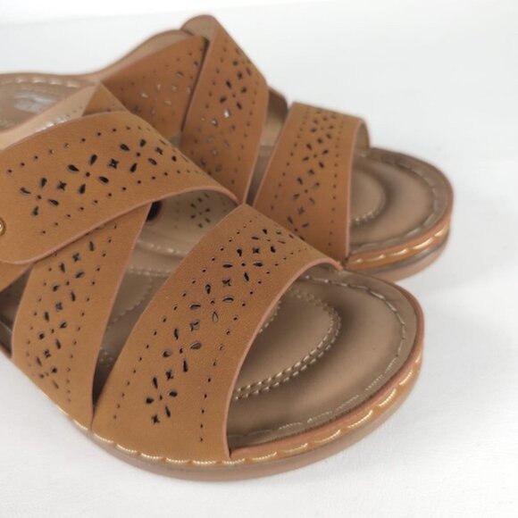 NWOT SHIBEVER Low Comfortable Wedge Sandal‎ Open Toe Slip On Size 39 US 8 - Picture 6 of 16